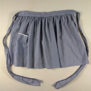 Vintage Strip Gathered Waist Half Apron with Pocket
